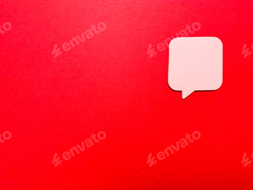 Preview: Sticker on red wall whith empty space for text