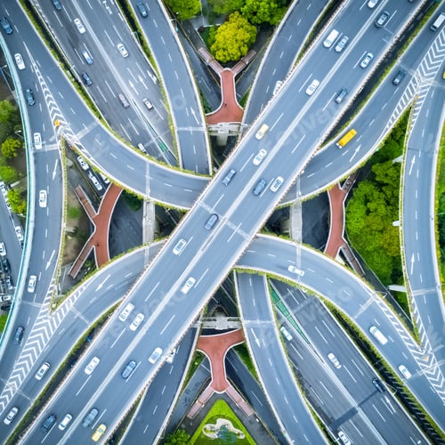 Preview: aerial view of city interchange