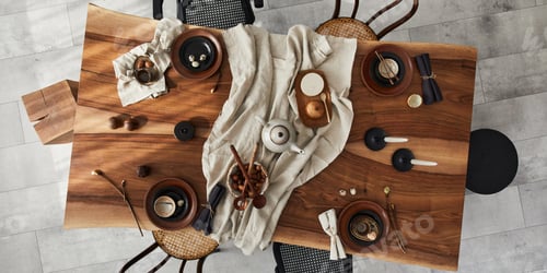 Preview: Stylish interior design of dining room