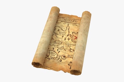 Vista previa: Mapa del tesoro de Rolled Parchment