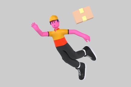 Preview: Cartoon falling courier character