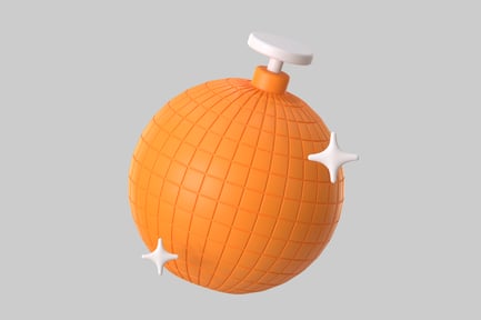 Preview: Retro disco ball orange