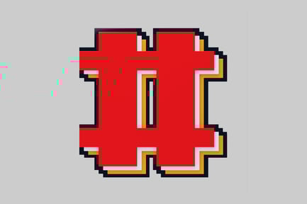 Preview: Pixelated hashtag icon