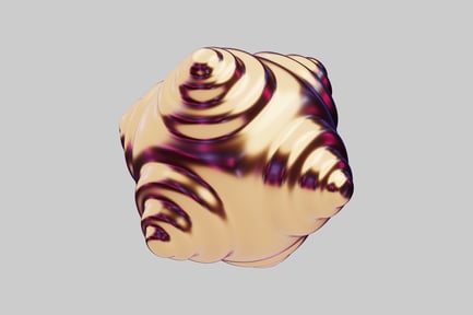 Visualização: Forma orgânica com padrão de enrolamento