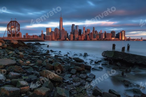 Preview: View on Financial District and colgate watch from rocky beach