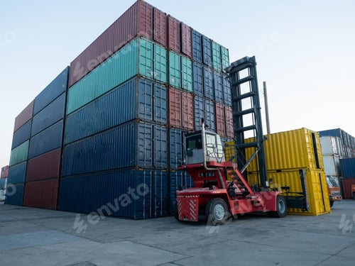 Preview: Logistic container cargo forklift crane car auto shipping industry box custom economy import export