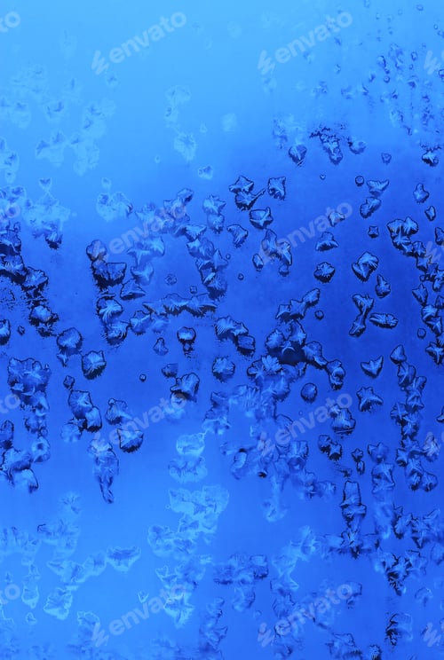 Preview: Texture of winter window glass with beautiful ice pattern