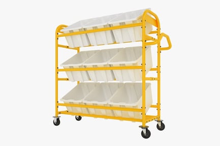 Rolling Tote Cart with Multiple Bins