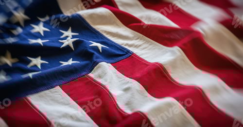 Preview: USA flag, US of America sign symbol background, closeup view