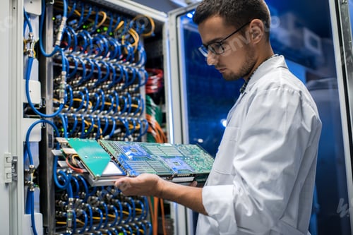 Preview: Scientist Holding Blade Server