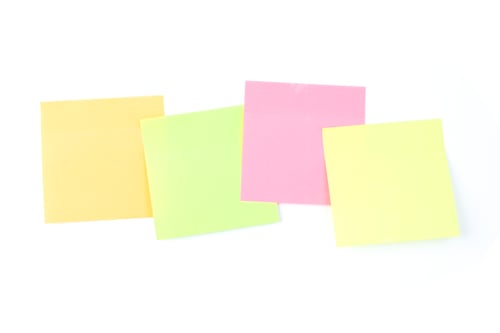 Preview: Empty colorful paper notes isolated on white