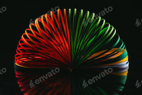 Preview: colored quilling paper curves on black