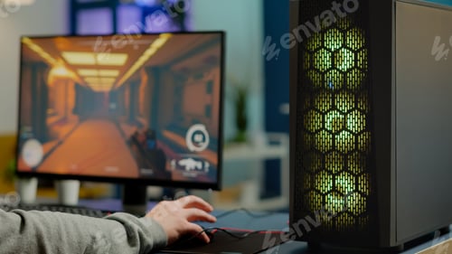 Preview: Pro cyber man participating at online esports championship