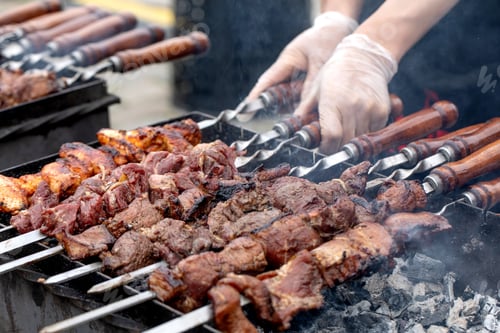 Preview: Grilling Meat Skewers on Barbecue