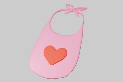 Preview: Pink baby bib with heart
