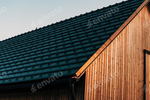 Preview: Alpine architecture, new roof of a house in slovenian rural village