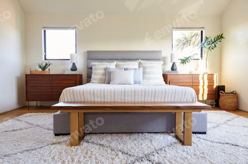 Preview: Interior Shot Of Stylish Modern Bedroom In Empty House