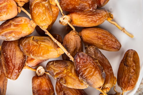 Preview: date branch dried sweet fruit fresh meal food snack on the table copy space food background rustic