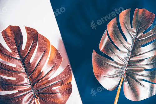 Preview: Creative, modern background with tropical leaves