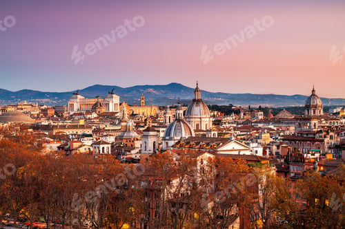 Preview: Rome, Italy Skyline at Dusk