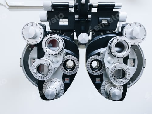 Preview: Phoropter, ophthalmic instrument used by ophthalmologist and optometrist for prescribing glasses