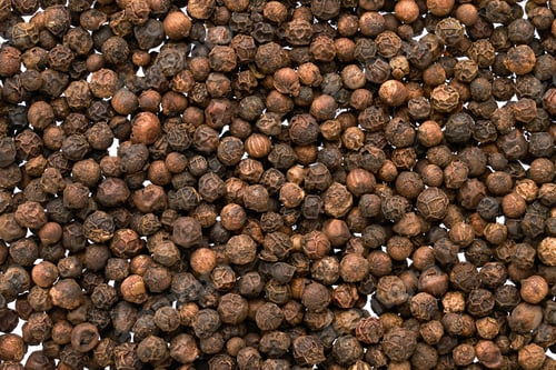 Preview: Black peppercorn background. View from above, food background