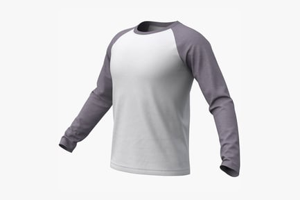 Preview: Gray Raglan Long Sleeve T-Shirt