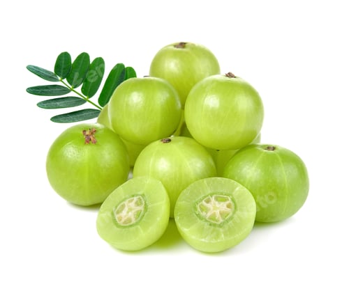 Preview: Indian gooseberries on white background