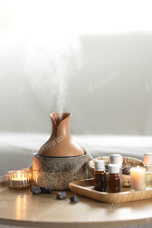 Preview: Spa composition with air humidifier and aroma oils.