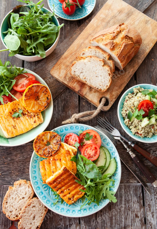 Preview: BBQ grilled cheese with fresh salad