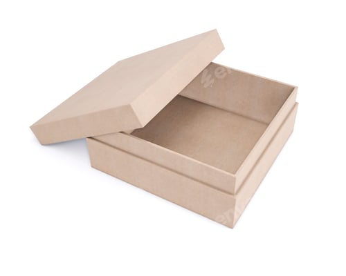 Preview: Mockup cardboard boxes for your design. Isolated on a white back