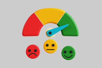 Preview: Customer satisfaction gauge with smiley faces