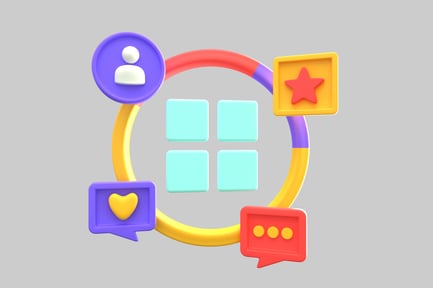 Vorschau: Marketing-Symbole, bunter Schleife