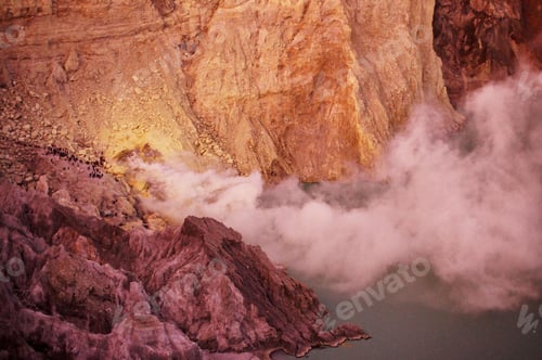 Preview: Top view of Ijen volcano in Indonesia