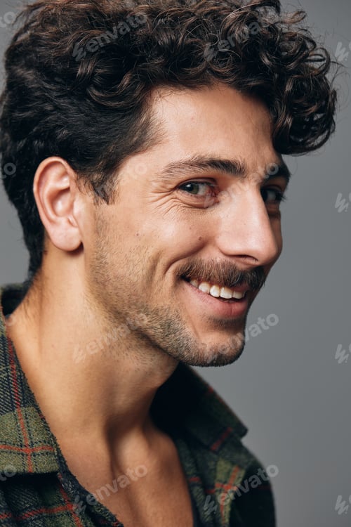 Preview: Hipster man portrait fashion smile face