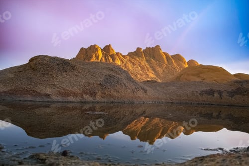 Preview: Namibia, reflection of the mountains in the Namib desert