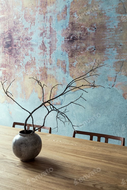 Preview: Stylish interior design of dining room in loft apartment