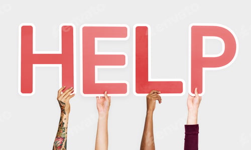 Preview: Red letters forming the word help
