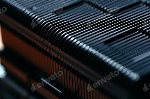 Preview: Cooler fan grille of computer power supply close up