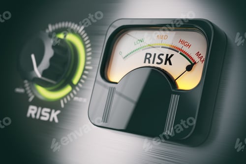 Preview: Risk of investment strategy concept. Swith knob positioned on ma