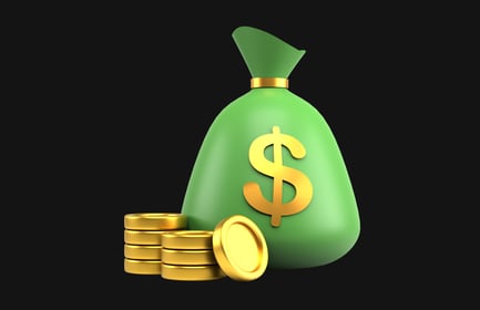 Preview: Money Bag With Stacked Gold Coin