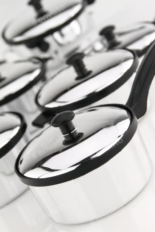 Preview: Group of stainless steel kitchenware