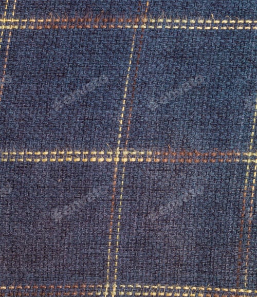 Preview: Abstract Plaid Fabric in Blue, Brown, and Yellow