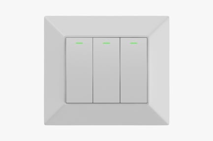 Preview: Triple White Light Switch with Green Indicator
