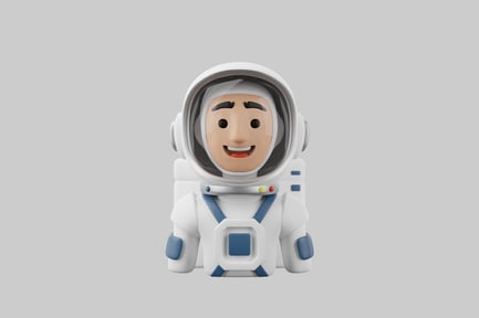 Preview: Happy cartoon astronaut character