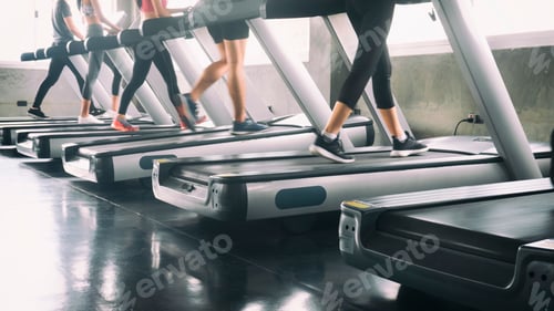 Preview: low section on leg running on treadmill