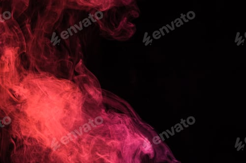Preview: red smoke on black background with copy space