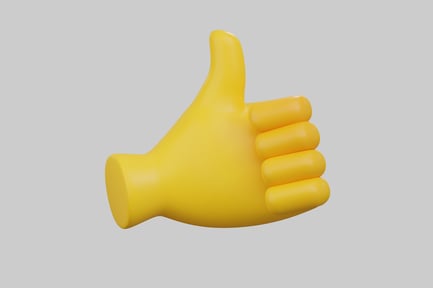 Preview: Cartoon thumbs up gesture asset