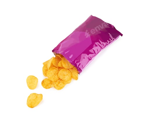 Preview: Potato chips bag isolated on white background