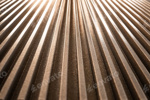 Preview: Close-up of a golden corrugated metal surface